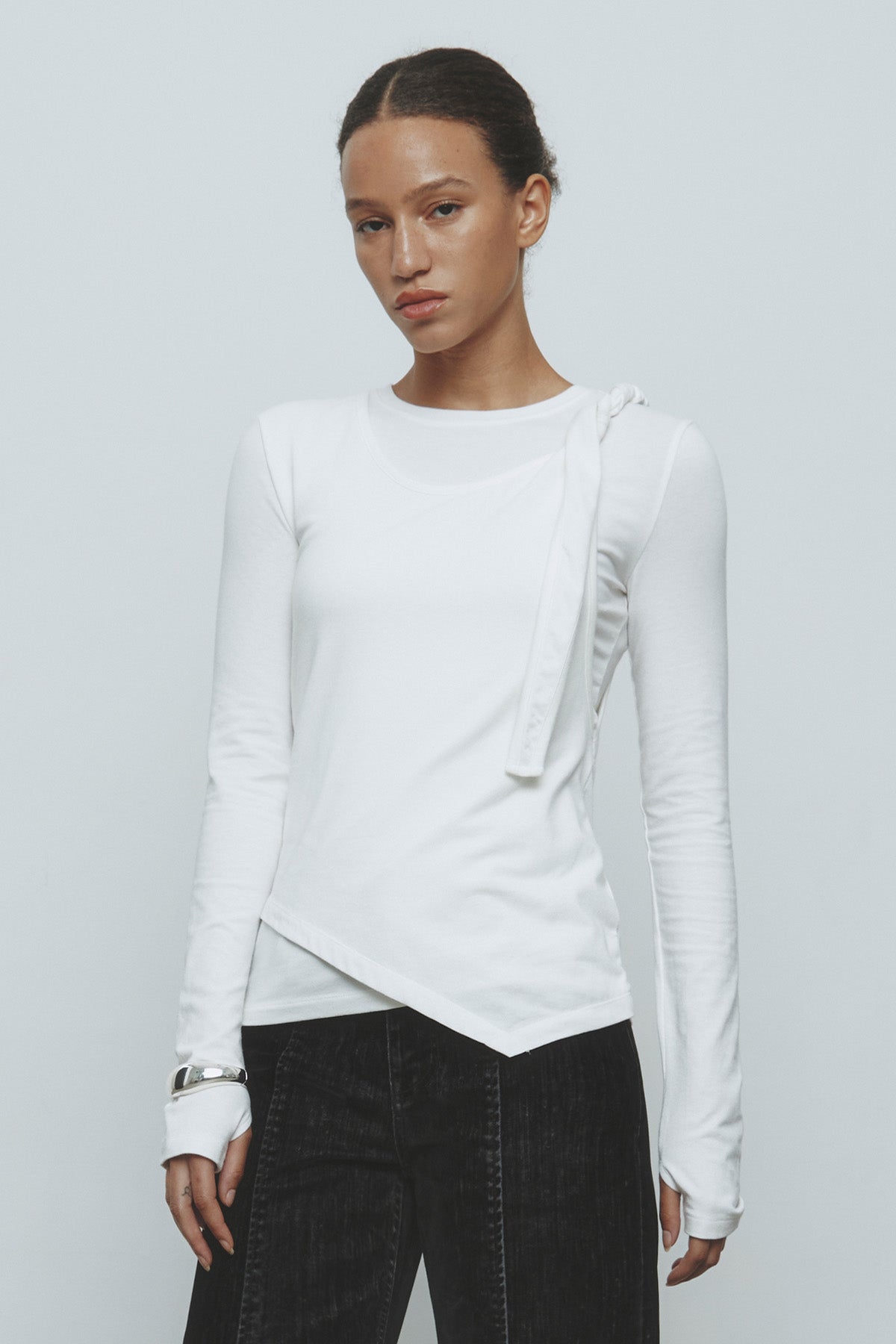 Matinkim Twist Strap Long Sleeve Top IN Ivory