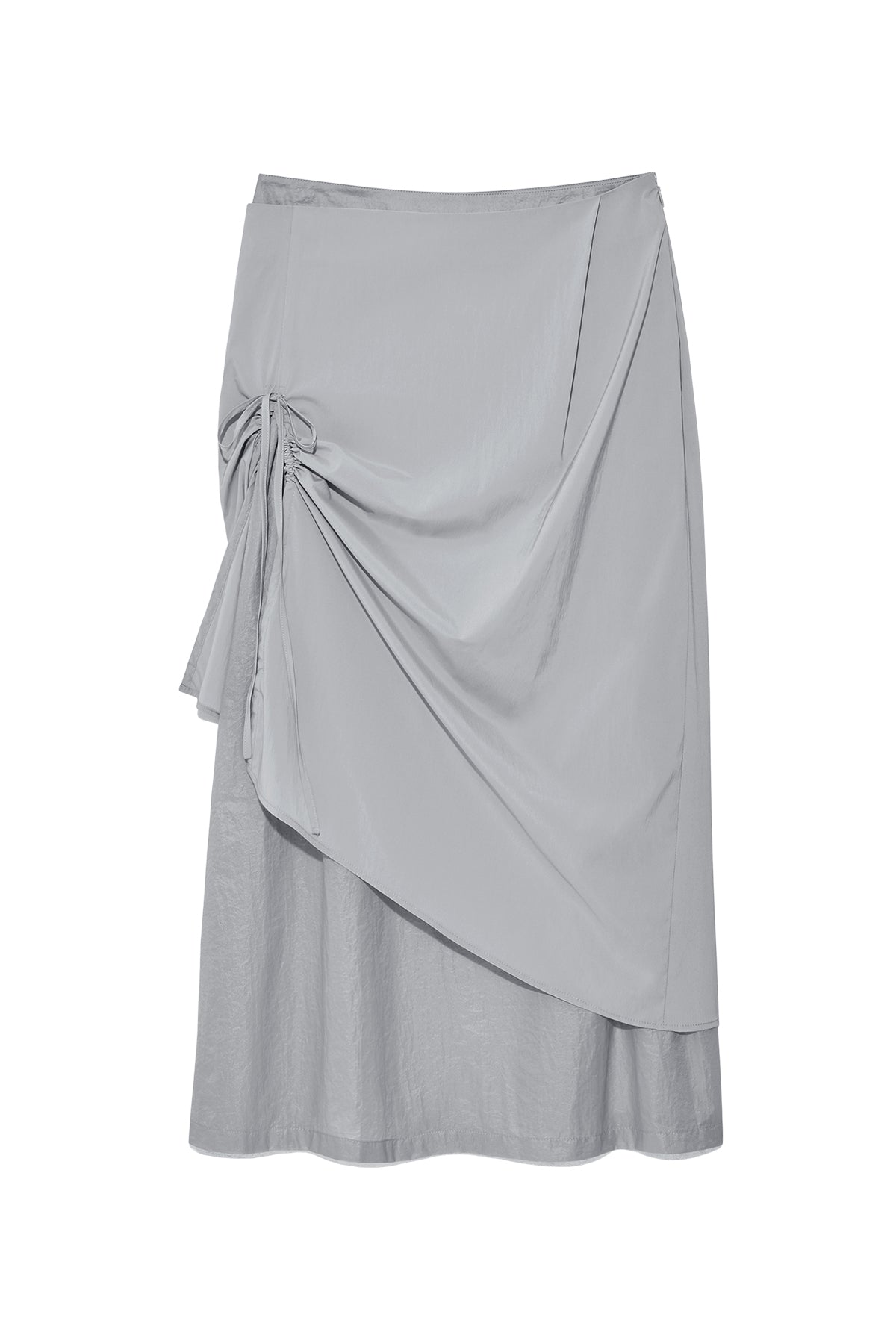 Matinkim Shirring Layered Maxi Skirt IN Light Grey