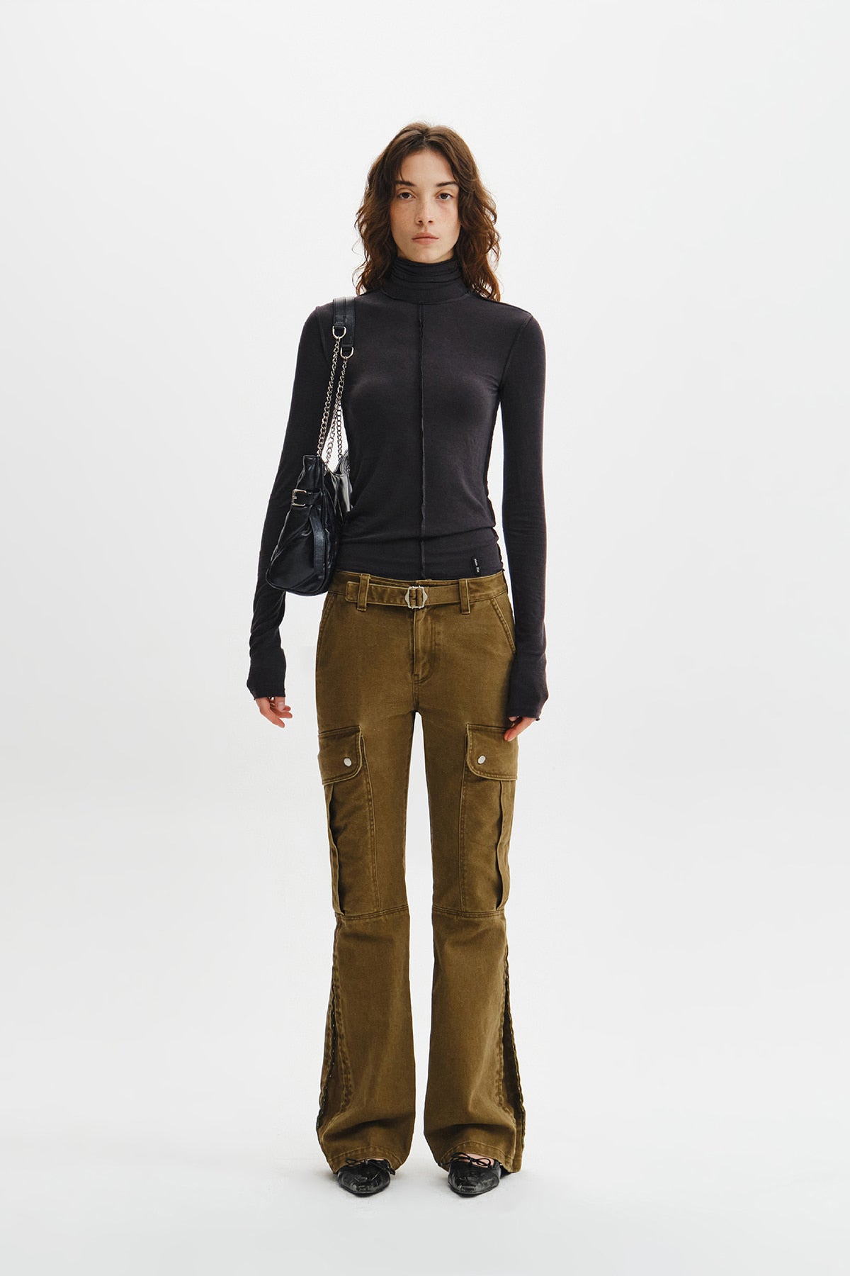 Matinkim Multi Hook Bootcut Cargo Pants IN Khaki