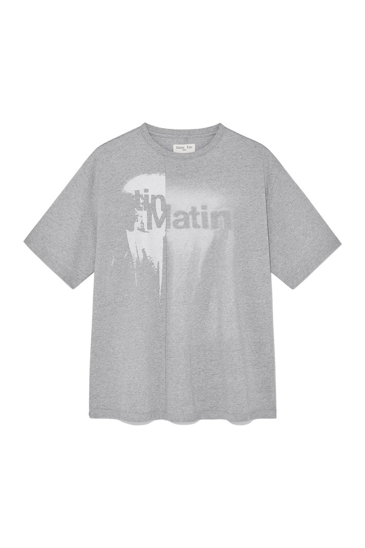 Matinkim Unbalance Printing Top For Men IN Grey