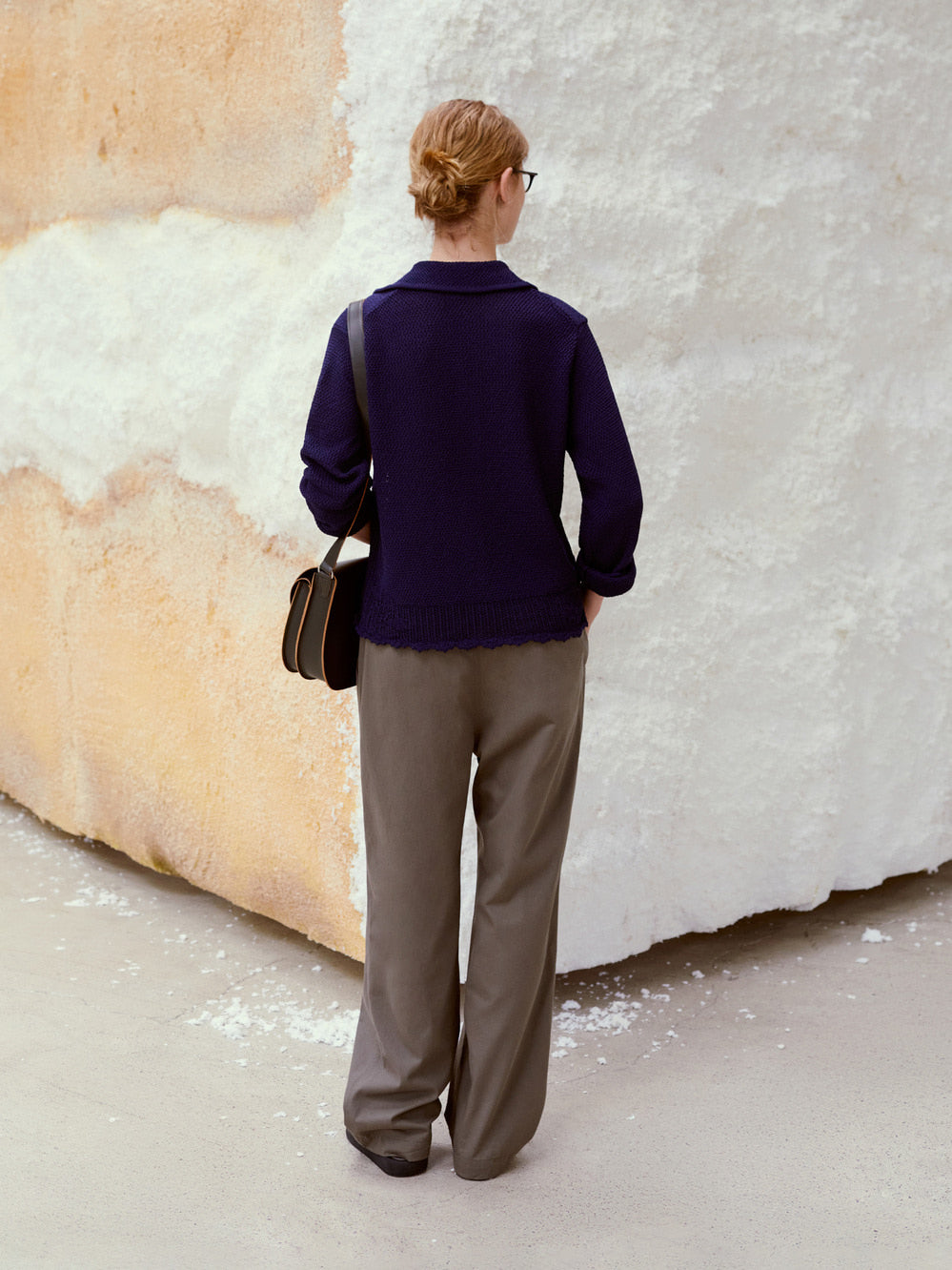Low Classic Drawstring Cotton Pants Khaki