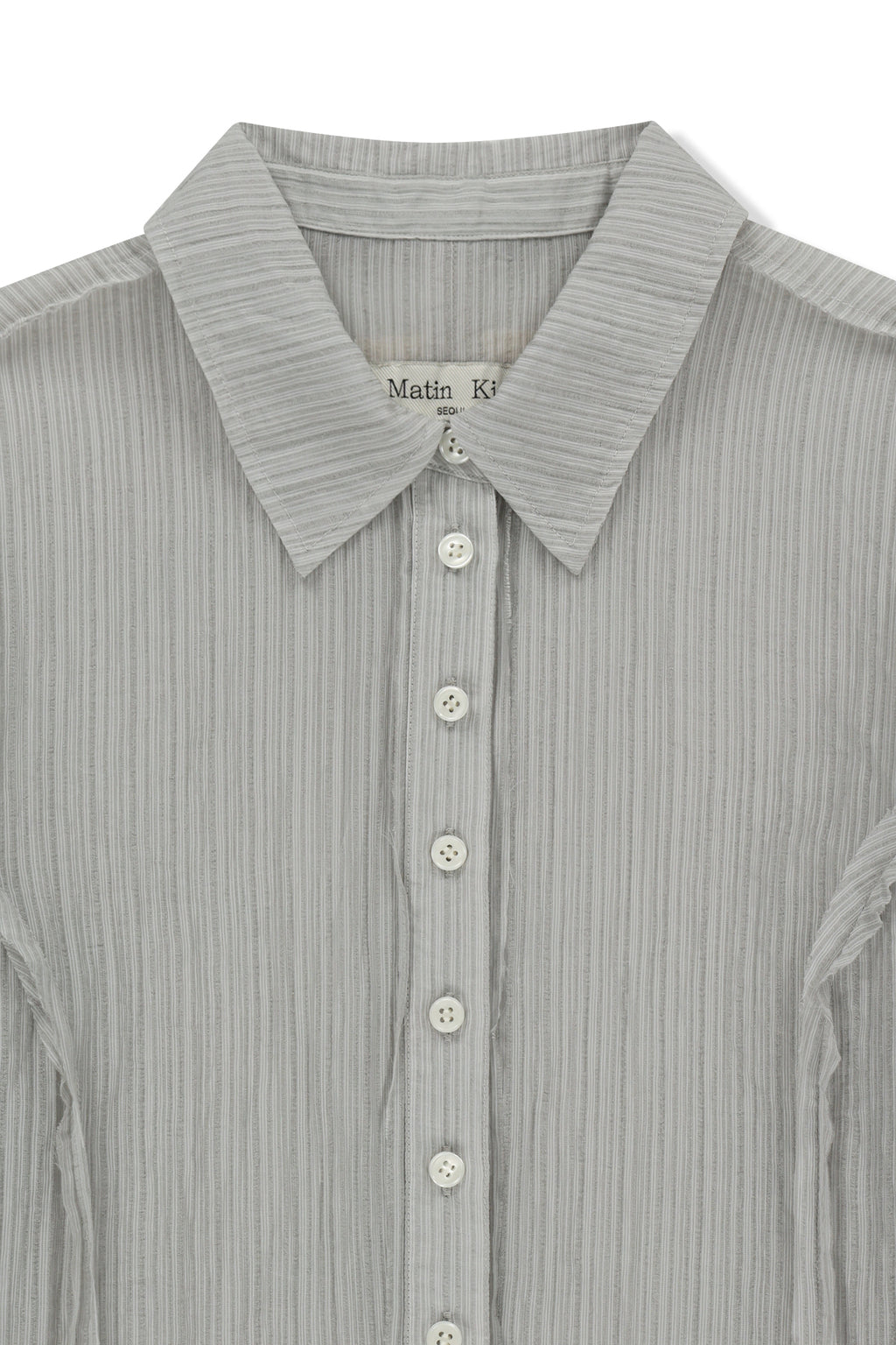 Matinkim Raw Edge Crinkle Blouse IN Light Grey