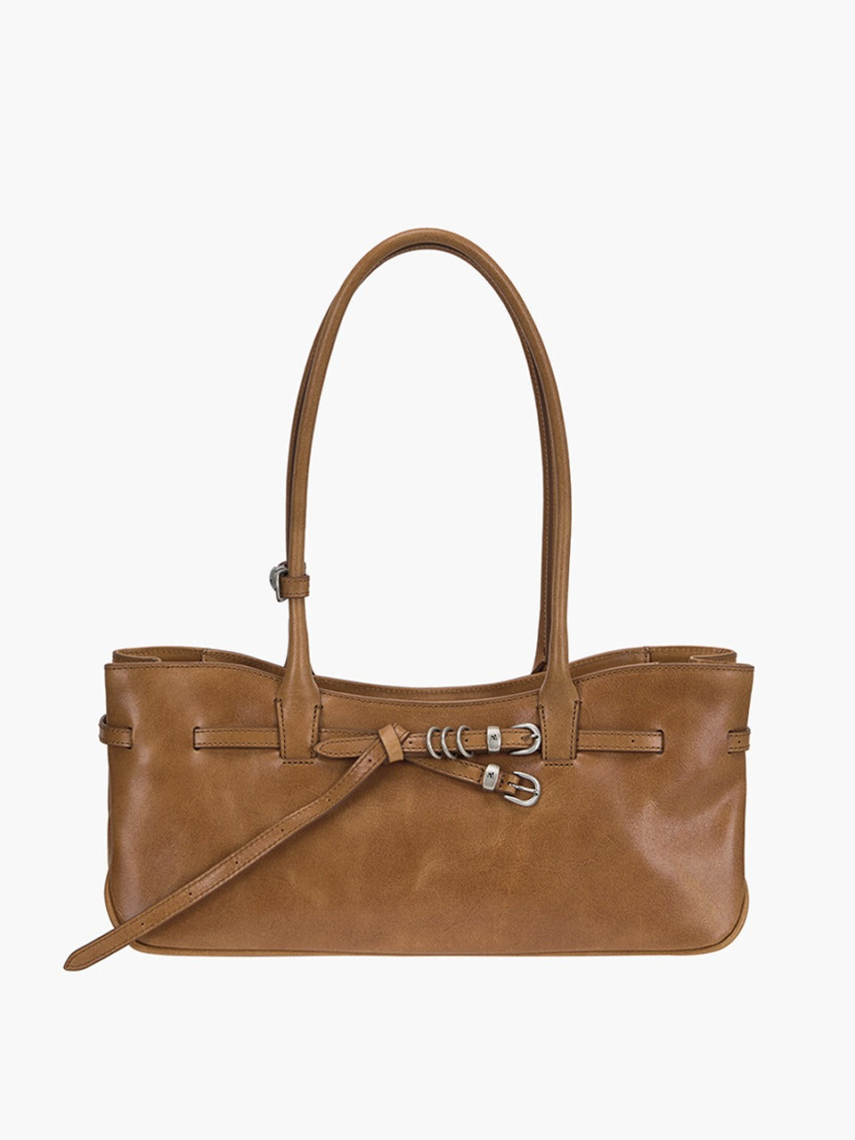 Margesherwood Grandma Used Shoulder Bag saddle brown pull-up