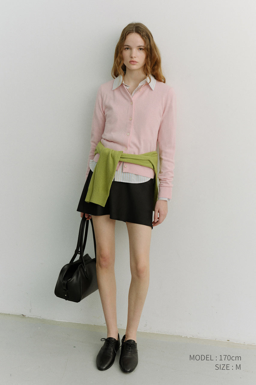 Dunst Essential Crewneck Knit Cardigan Soft Pink