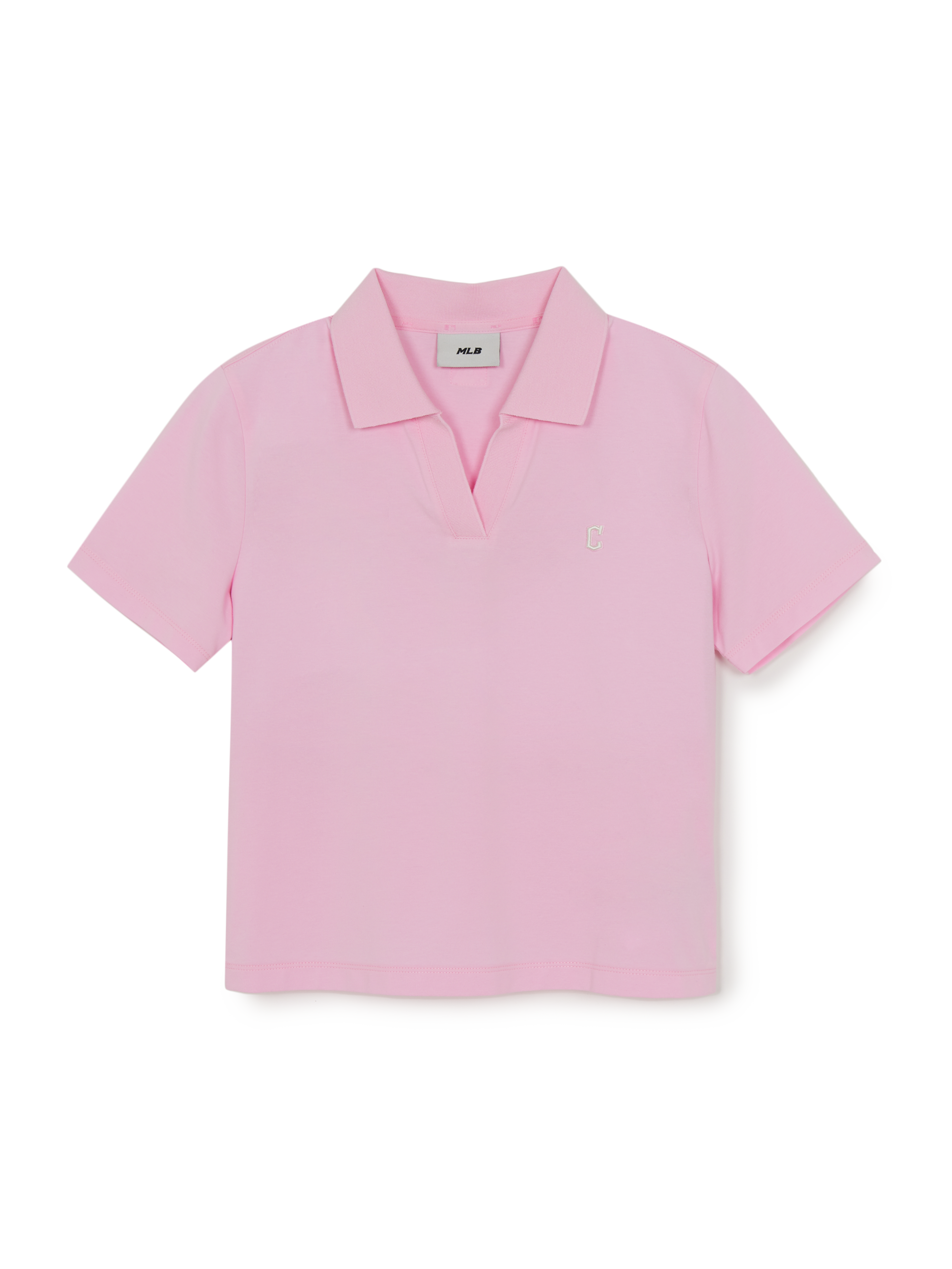 MLB Korea Women's Basic Slim Fit Crop Open Collar Polo T-Shirts