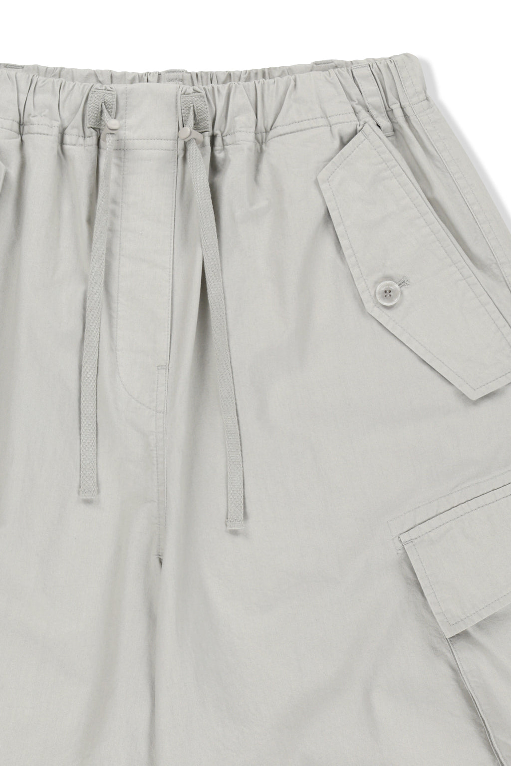 Matinkim Washed Cotton Patch Pocket Bermuda Pants IN Light Grey