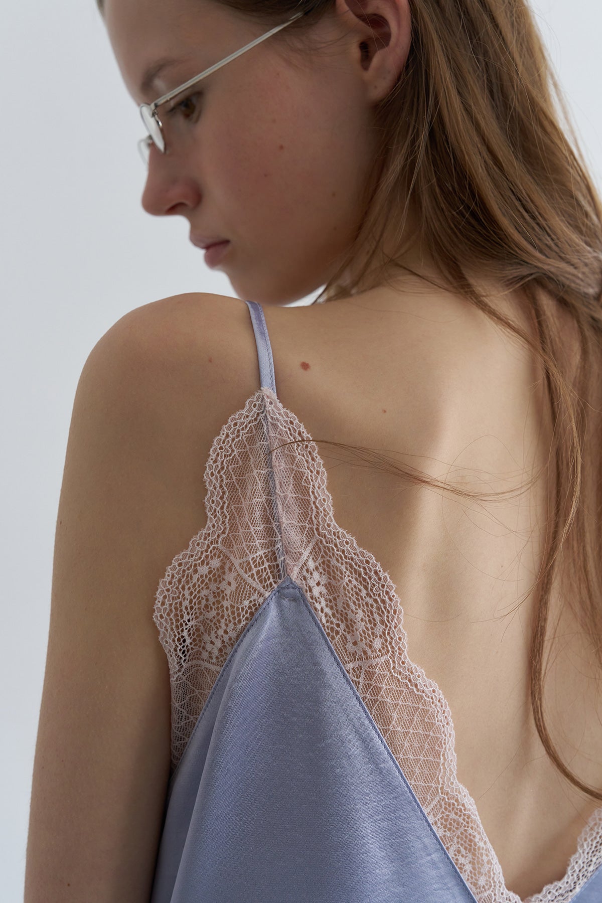 Overdueflair Lace Satin Dress Lavender