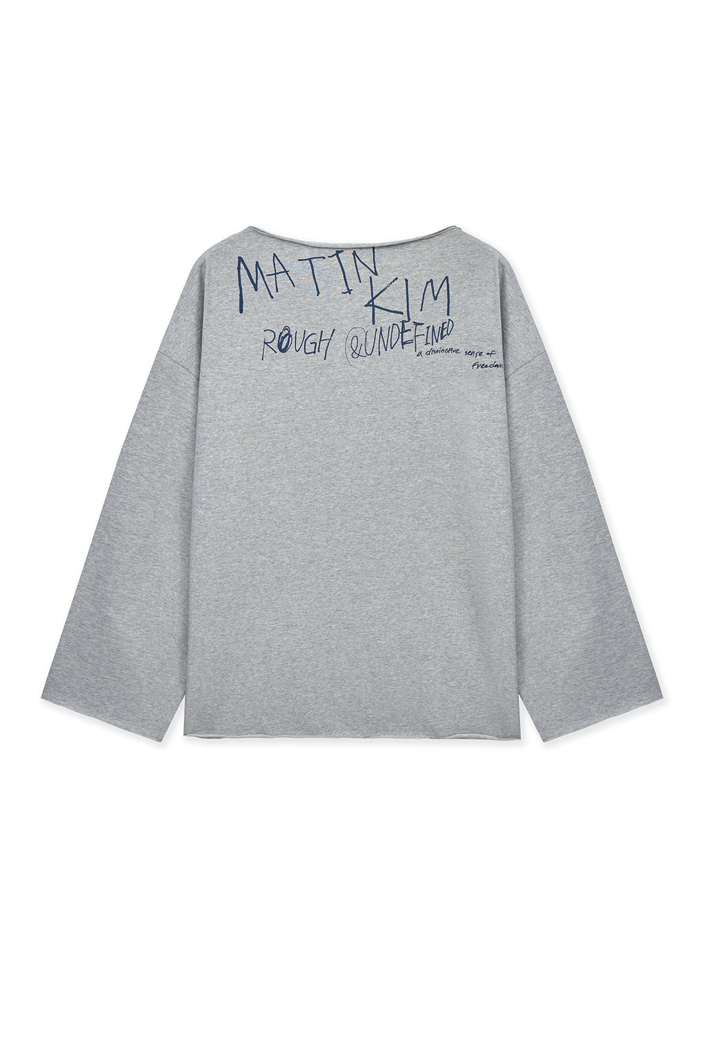 Matinkim Raw Hem Finished Boat Neck Top IN Grey