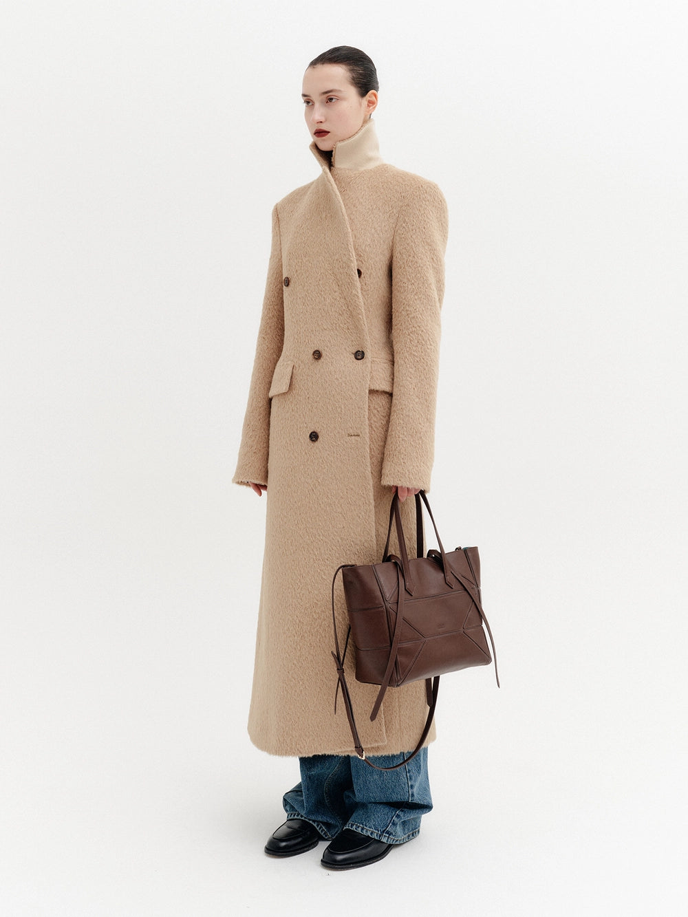 EENK Tailored Wool Long Coat - Beige