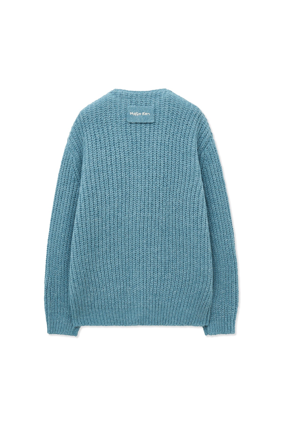 [matinkim] SIDE BUTTON POINT OVERFIT CARDIGAN IN LIGHT BLUE