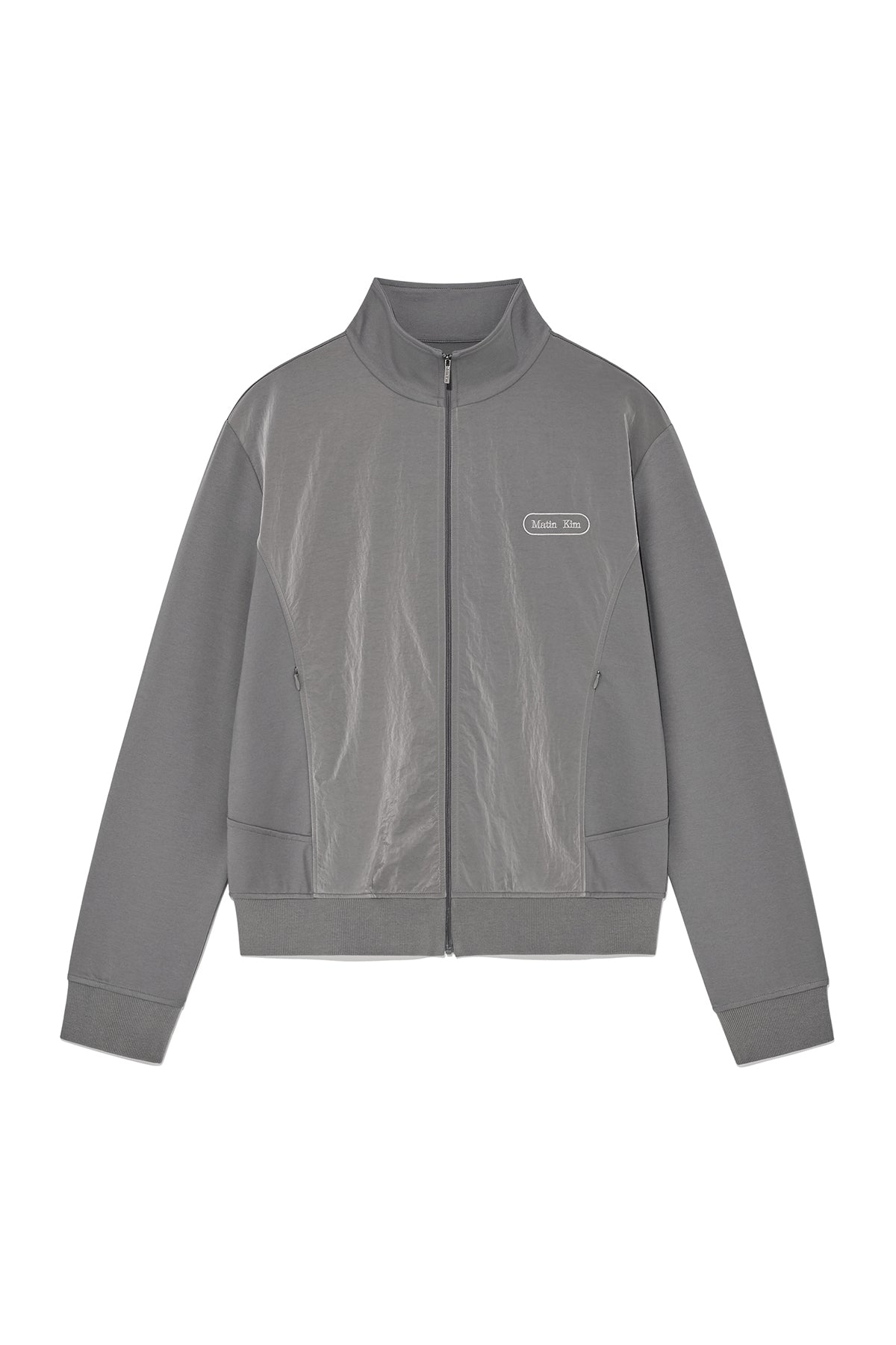 Matinkim High Neck Windbreaker Zip UP For Men IN Grey