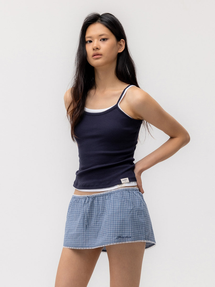 GLOWNY G Fine Rib Camisole (Navy)