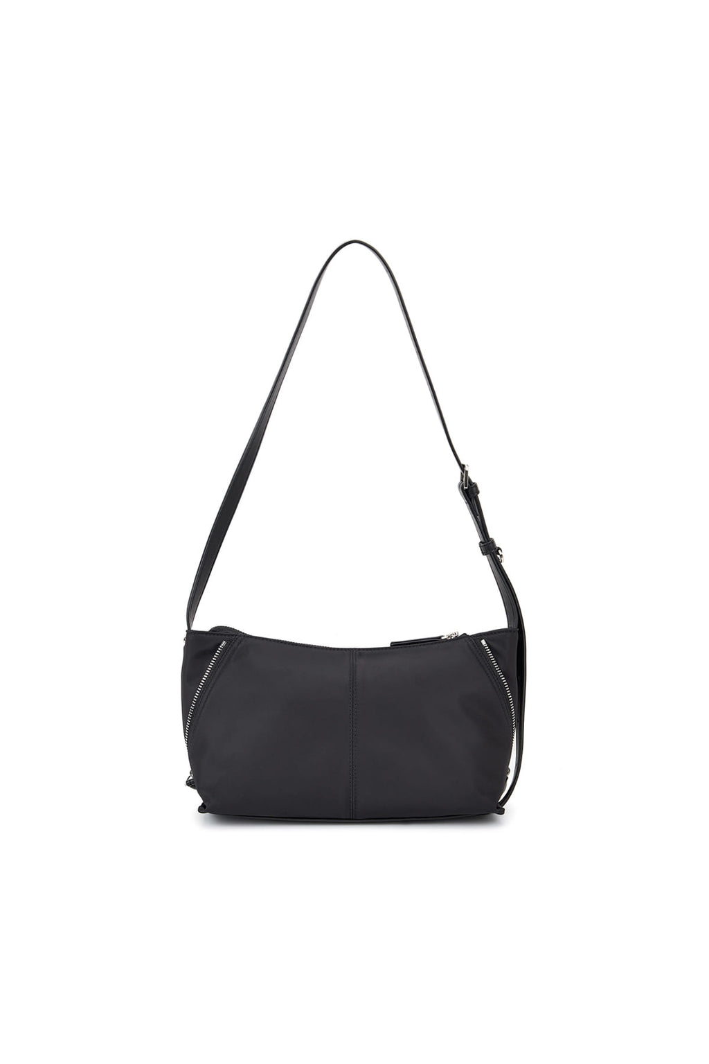 [matinkim] SIDE ZIPPER FABRIC TWO WAY BAG IN BLACK