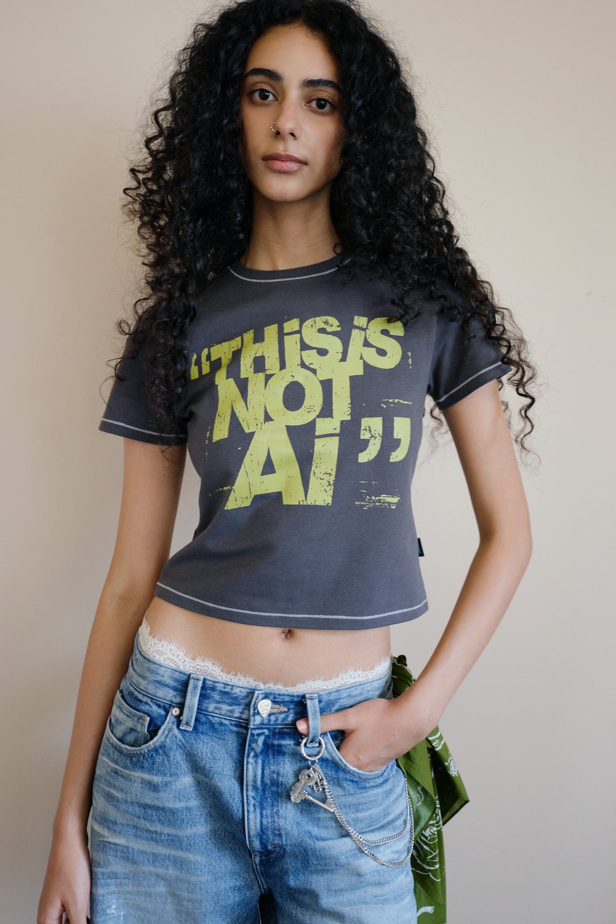 Instantfunk This Is Not AI Tee - Charcoal
