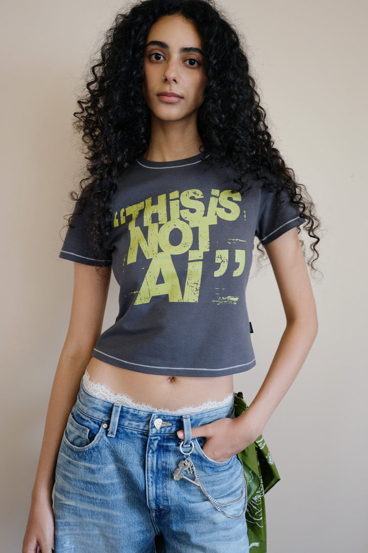 Instantfunk This Is Not AI Tee - Charcoal