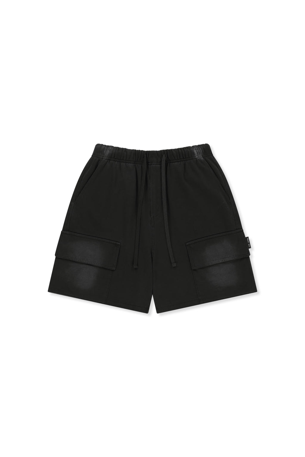 Matinkim Vintage Washed Terry Cargo Shorts IN Black