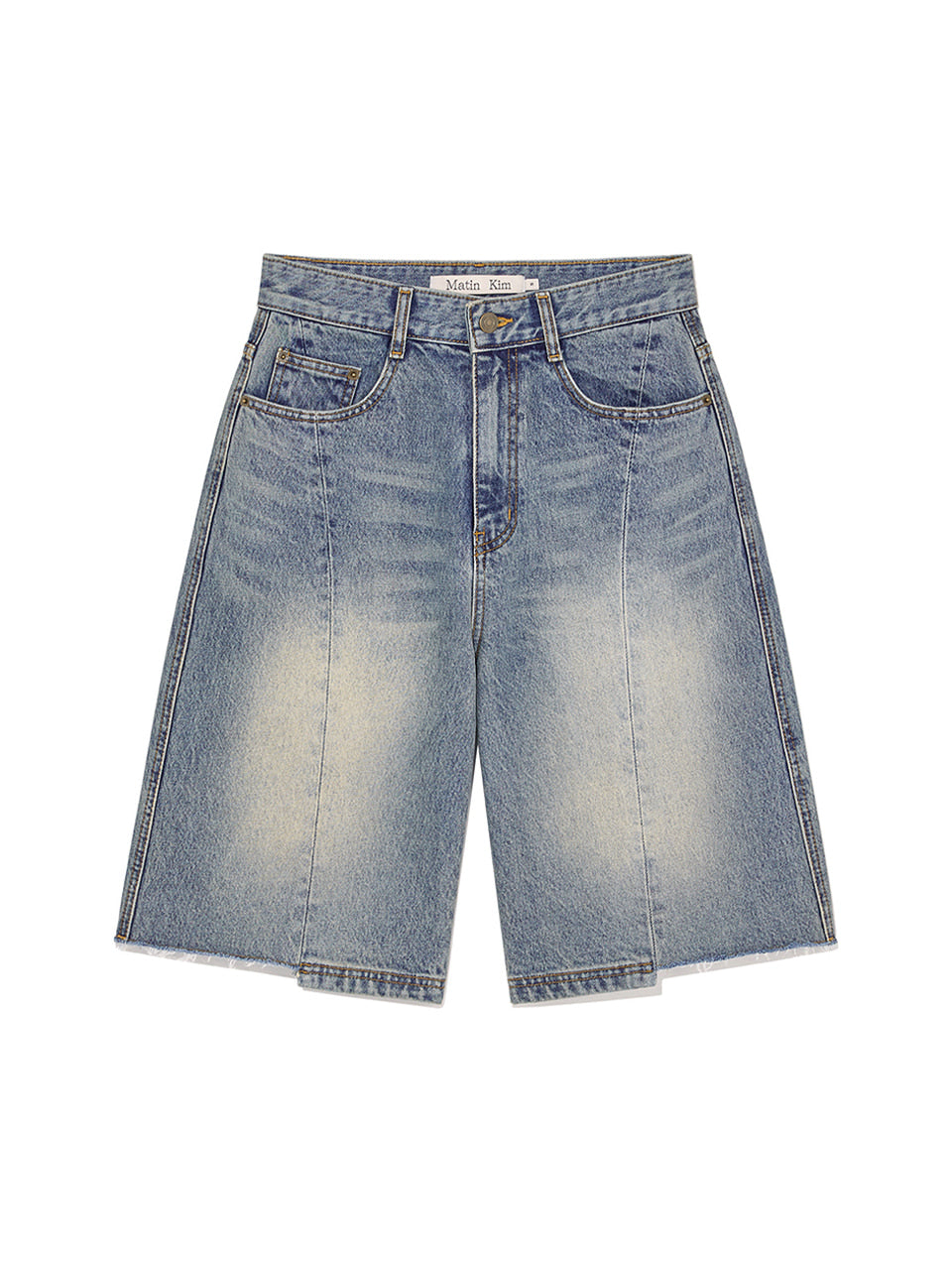 Matinkim Hem Point Bermuda Denim Pants For Women IN Blue