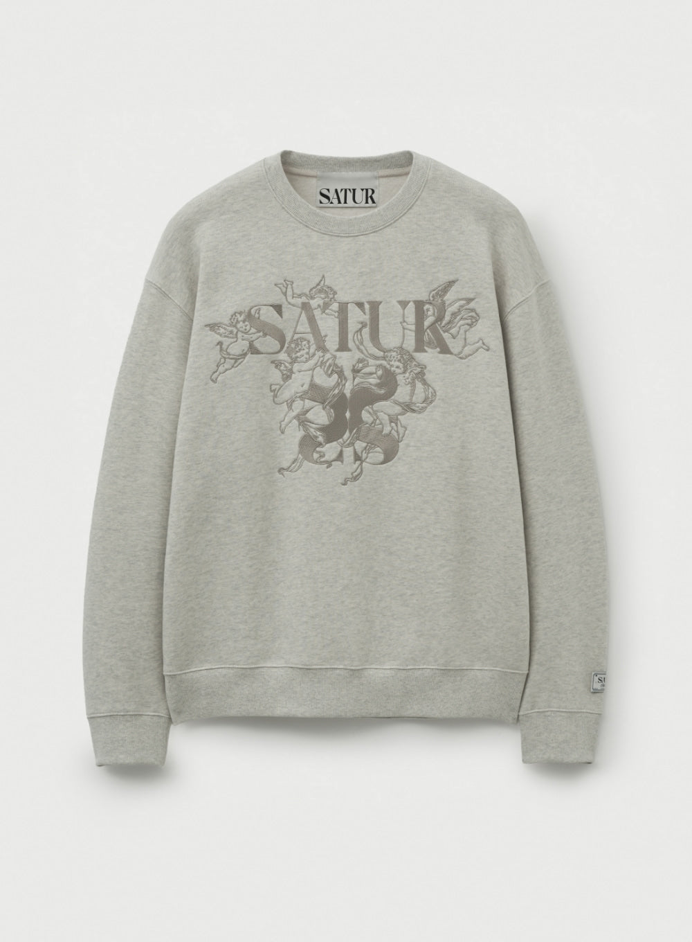 [satur] Angel Graphic Sweatshirt - Melange Ivory