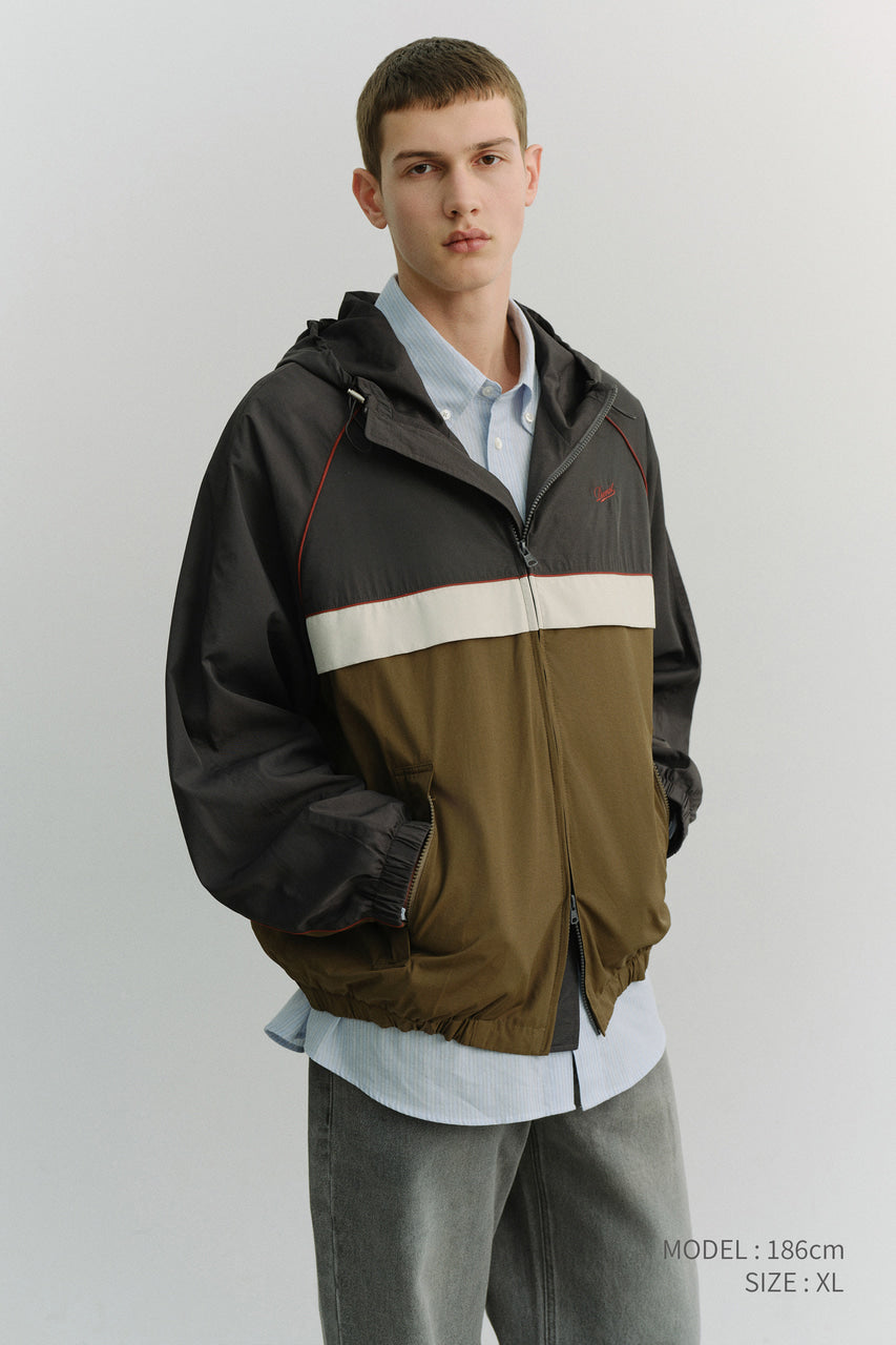 Dunst Unisex Blocked Windbreaker Charcoal Grey