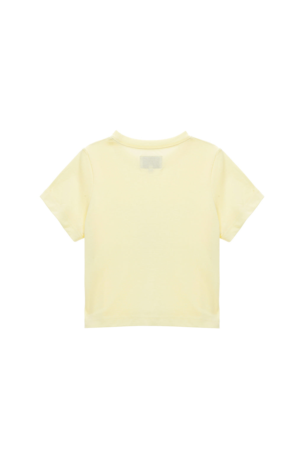 [matinkim] MATIN EMBROIDERY LOGO CROP TOP IN LIGHT YELLOW