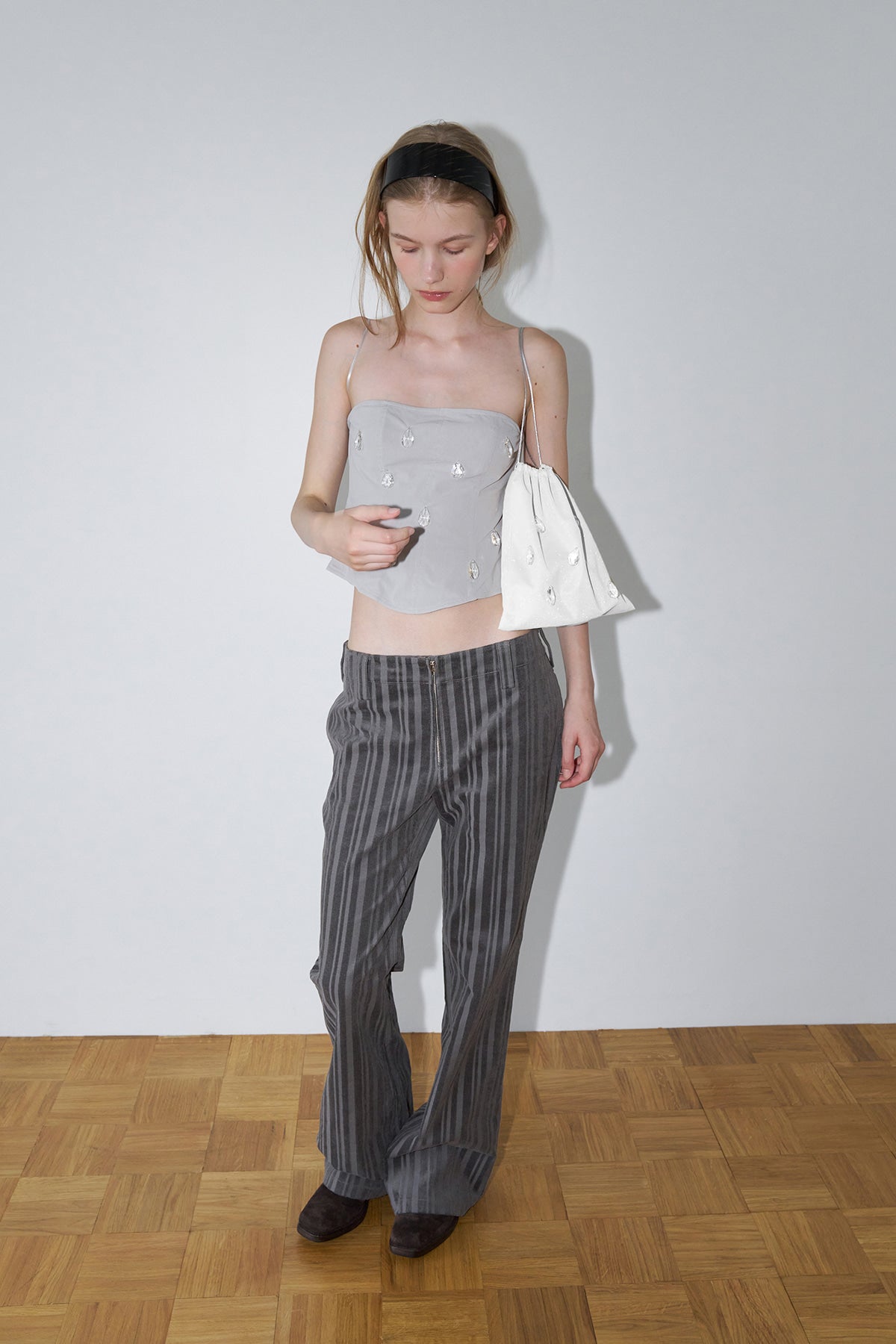 Overdueflair Corduroy Bootcut Pants Mid Grey