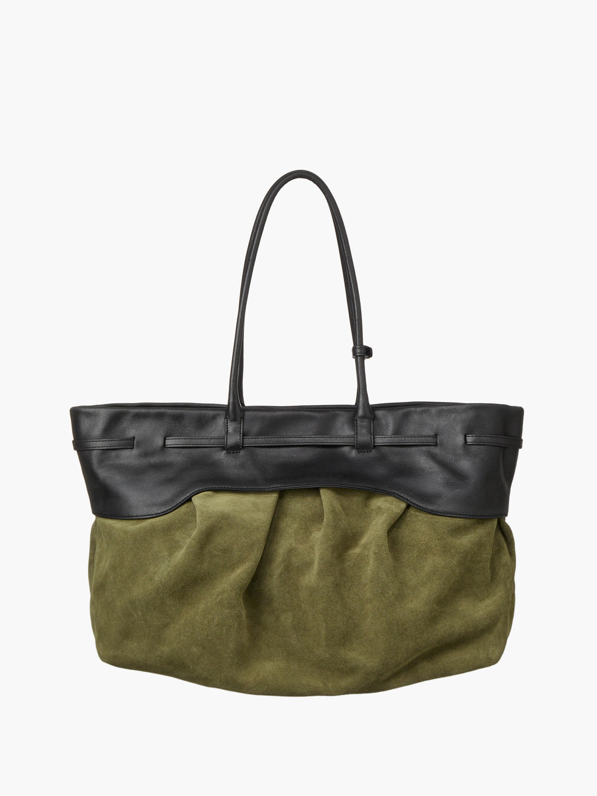Margesherwood Soft Grandma Layered Bag dark olive suede