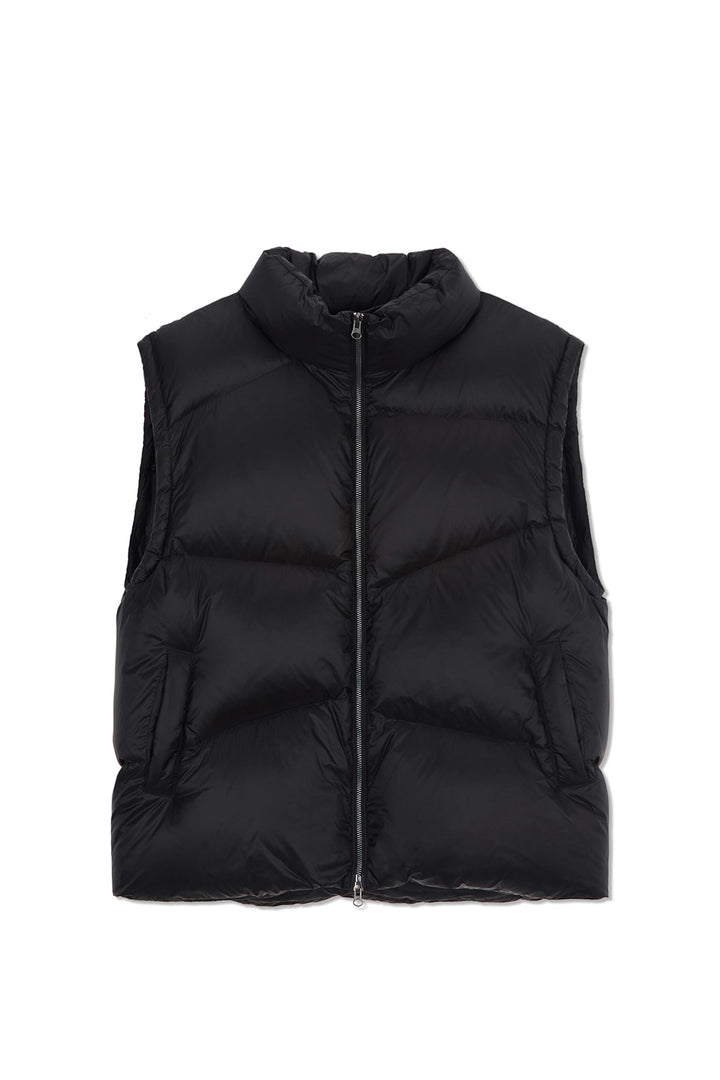 Matinkim Unbalance Quilted Down Vest For Men IN Black