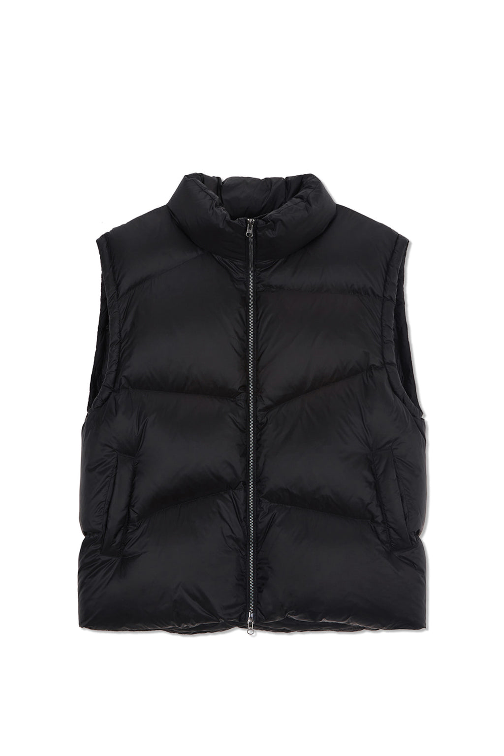 Matinkim Unbalance Quilted Down Vest For Men IN Black