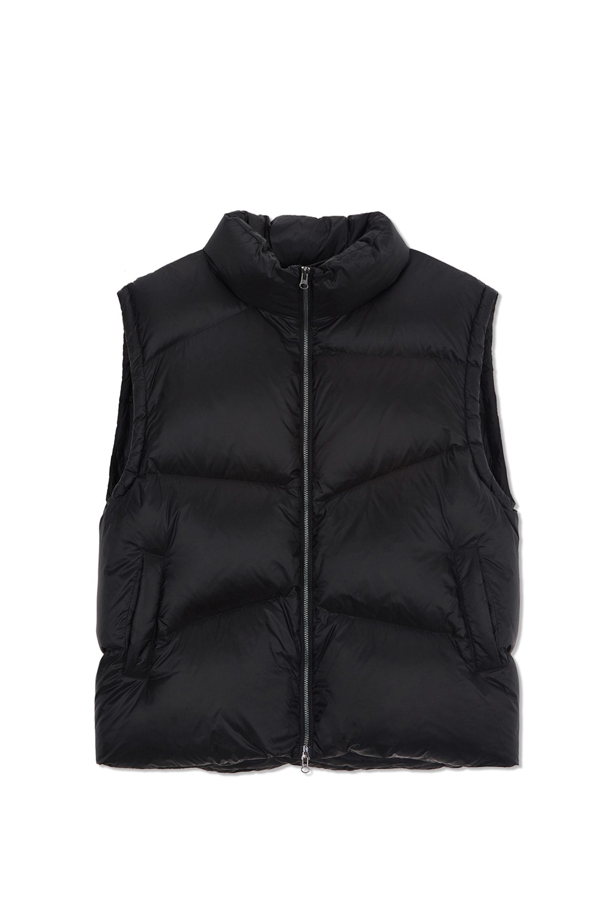 Matinkim Unbalance Quilted Down Vest For Men IN Black