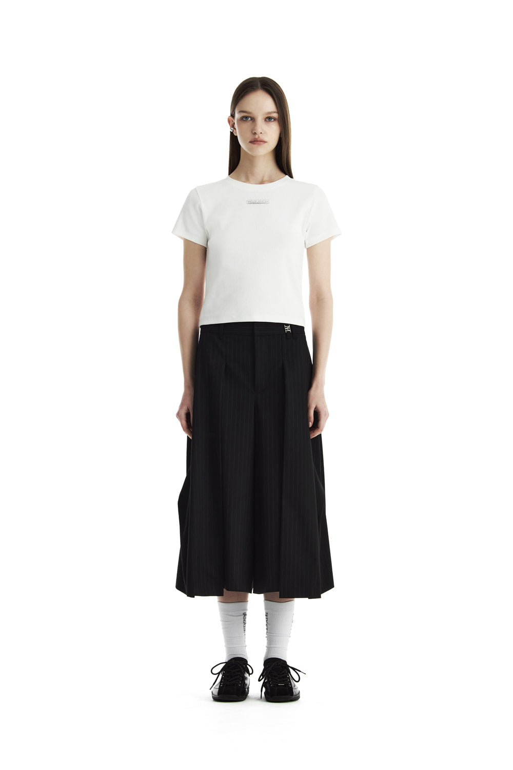 Treemingbird Slim-Fit Ribbed Short Sleeve T-Shirt White
