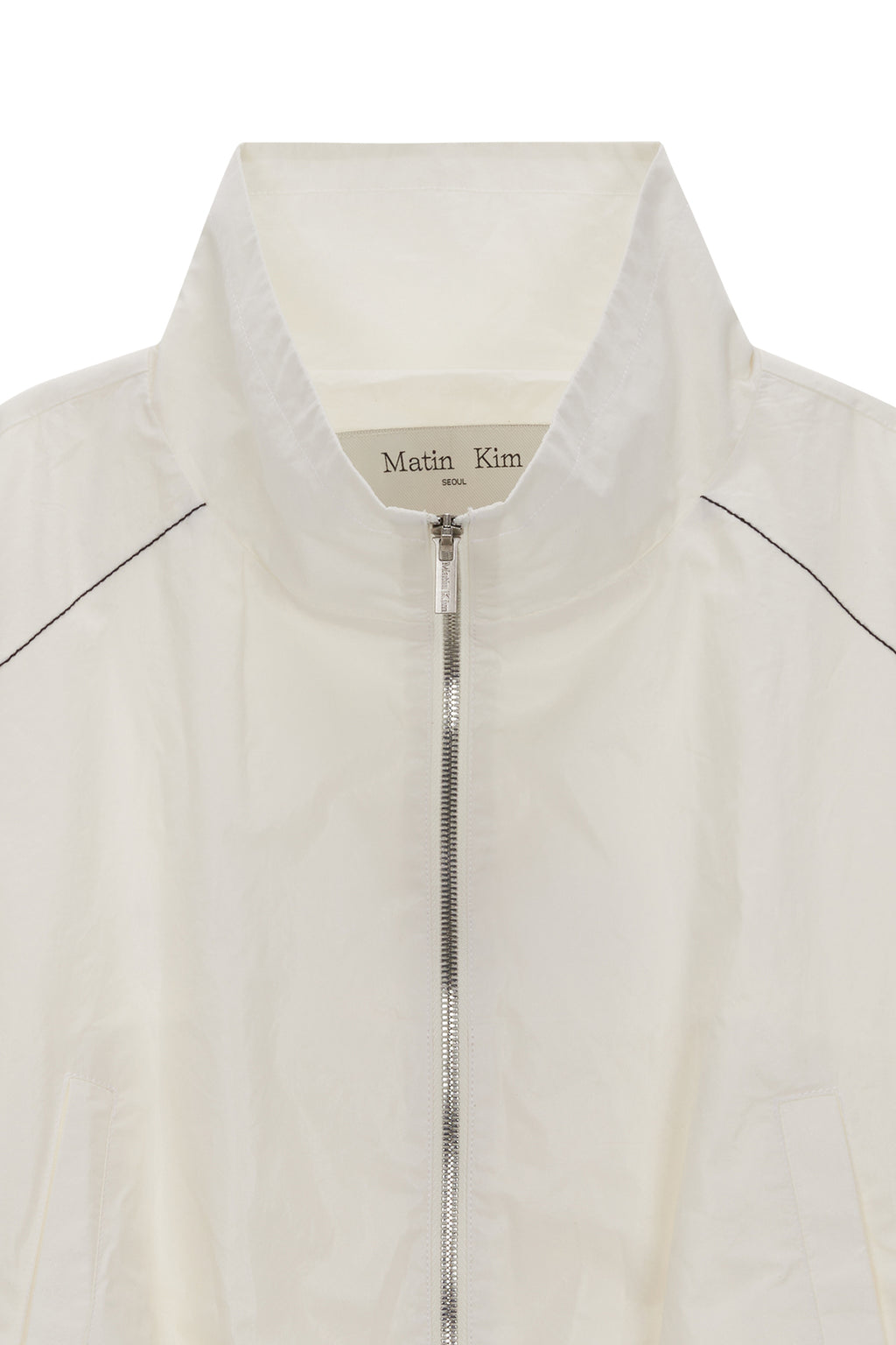[matinkim] MATIN COATING CROP BLOUSON IN IVORY