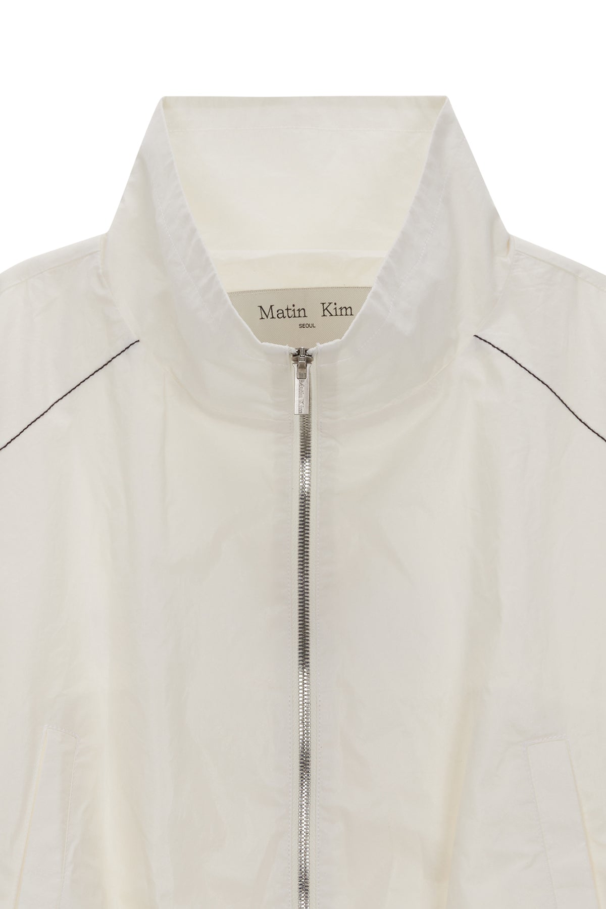 [matinkim] MATIN COATING CROP BLOUSON IN IVORY