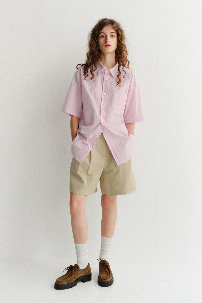 Dunst Unisex Oversized Half Sleeve Shirt Soft Pink