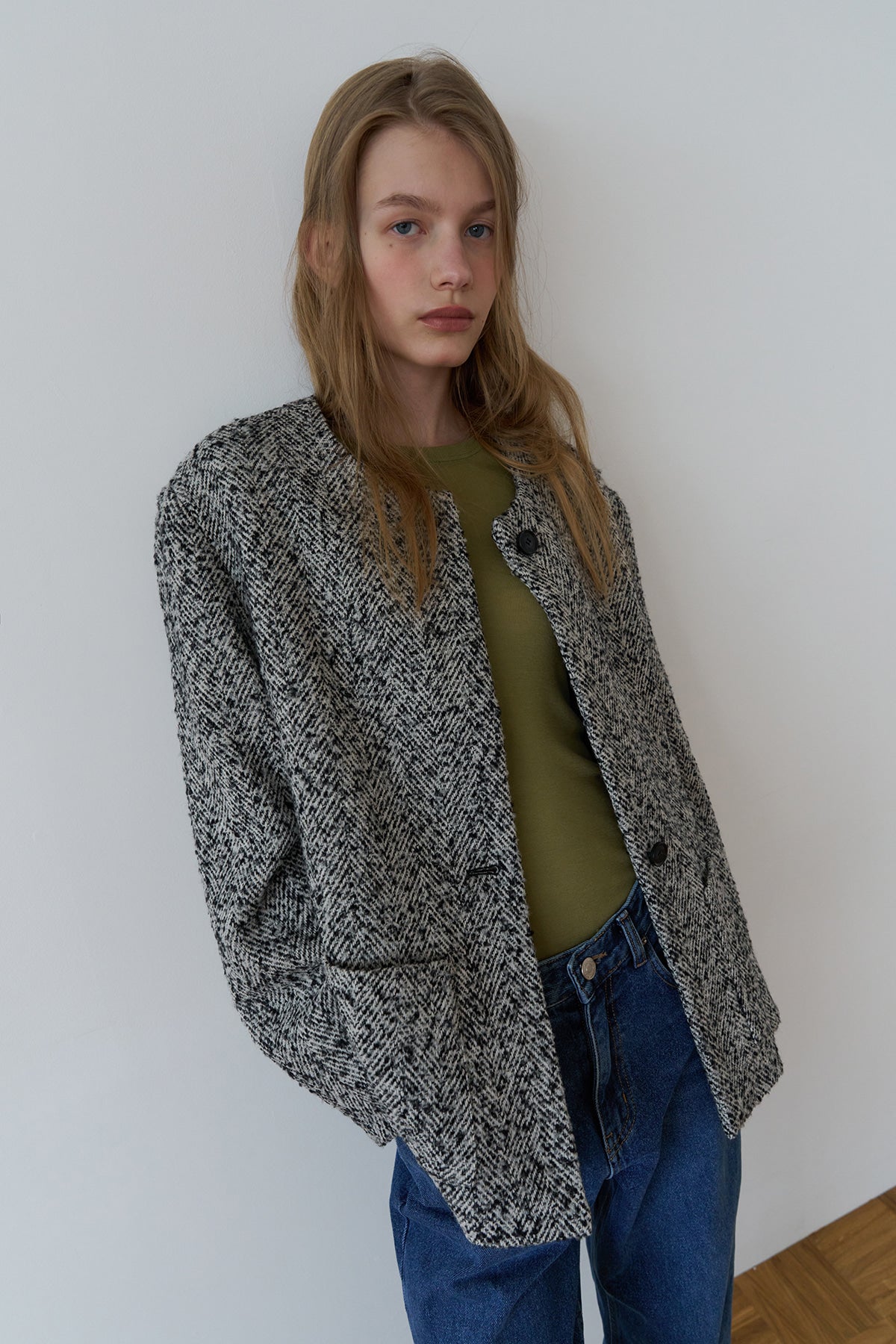 Overdueflair Heavy Twill Structured Round Jacket Mono