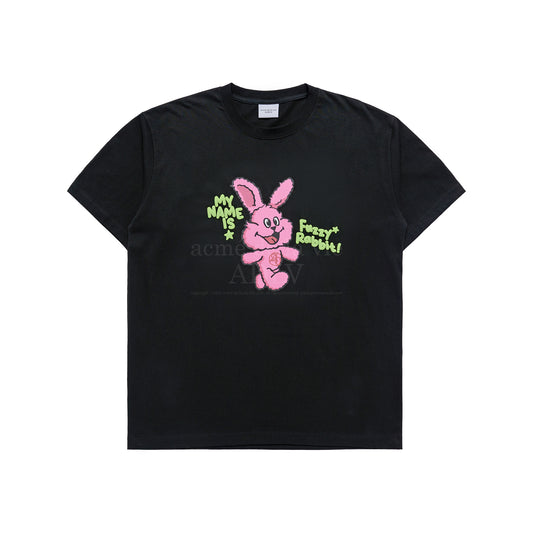 MY NAME IS FUZZY RABBIT SHORT SLEEVE T-SHIRT BLACK