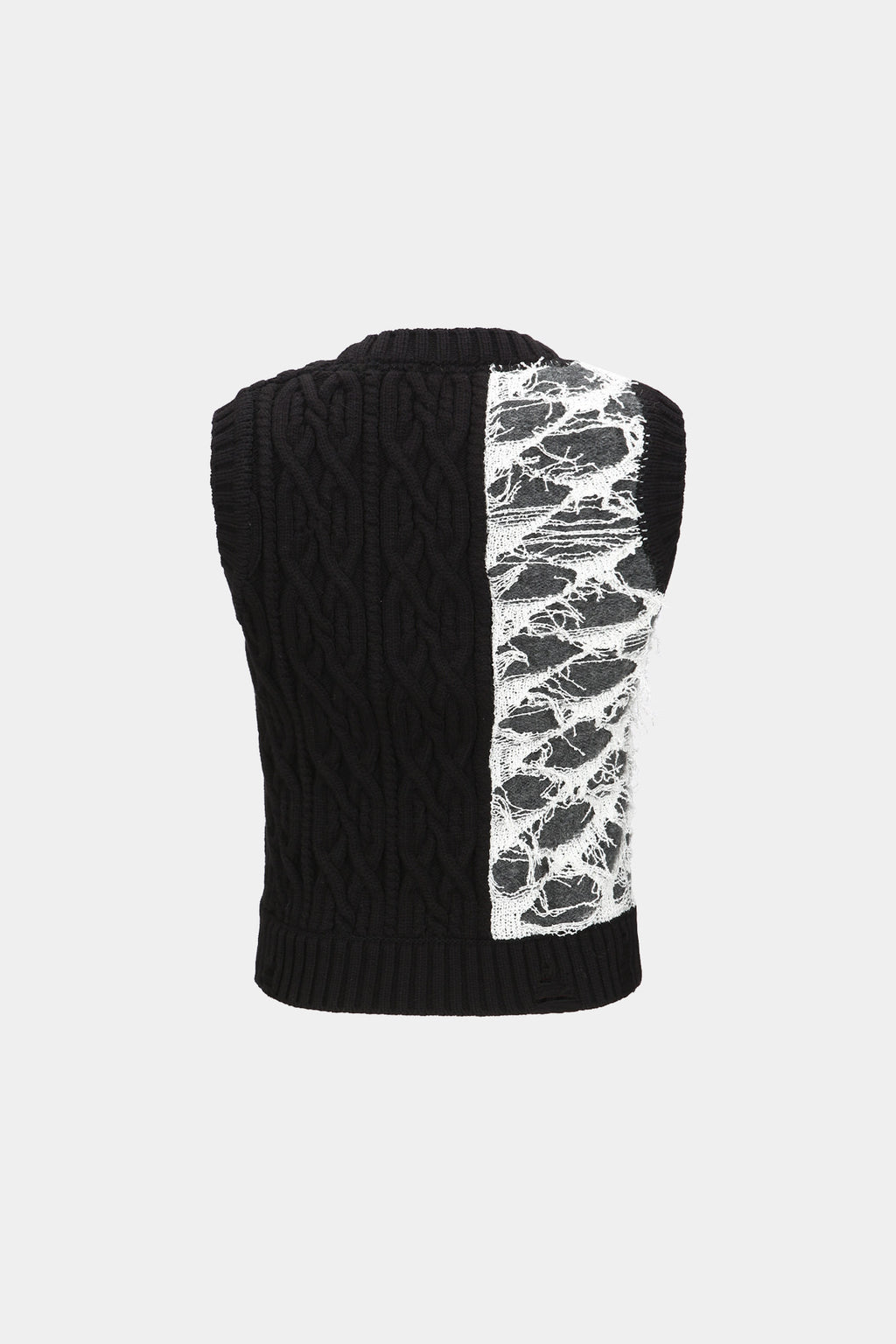 Andersson Bell Boucle Cable Patchwork Knit Vest