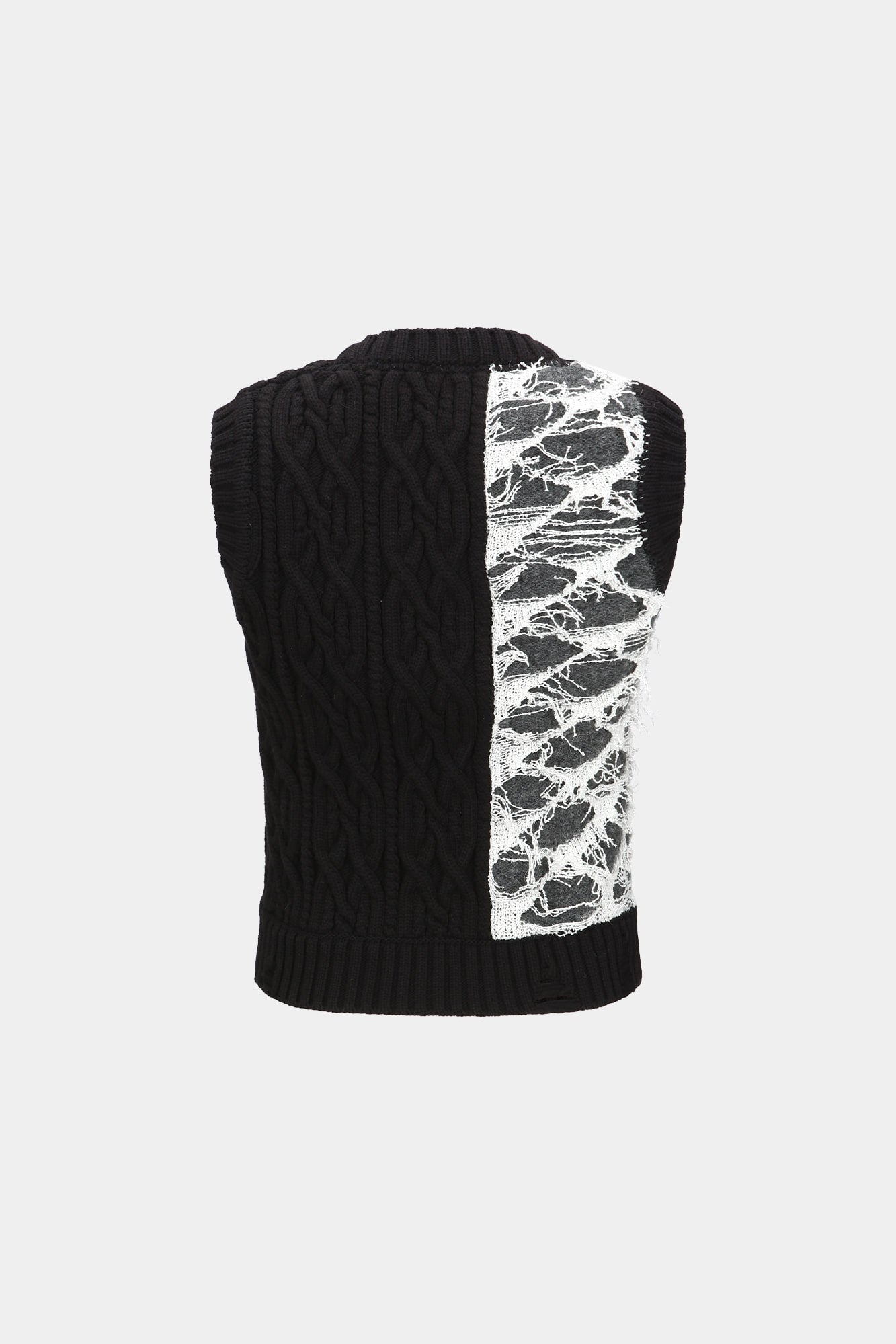 Andersson Bell Boucle Cable Patchwork Knit Vest