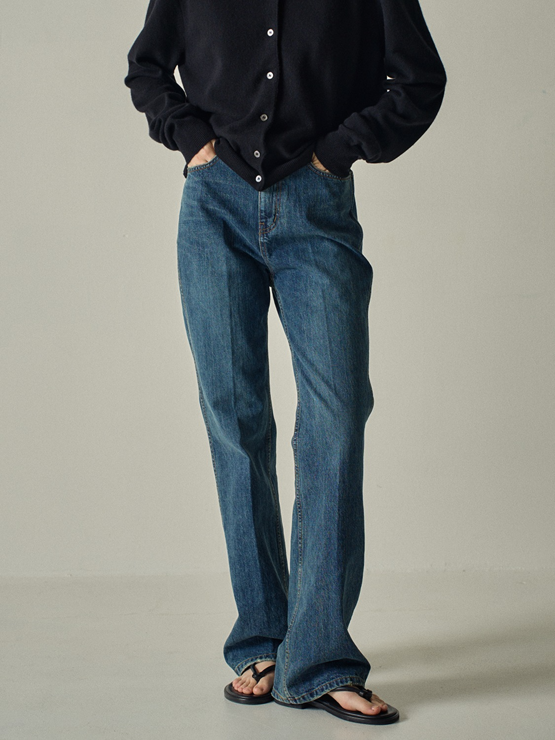 Facade Pattern Bootcut Denim vintage washing