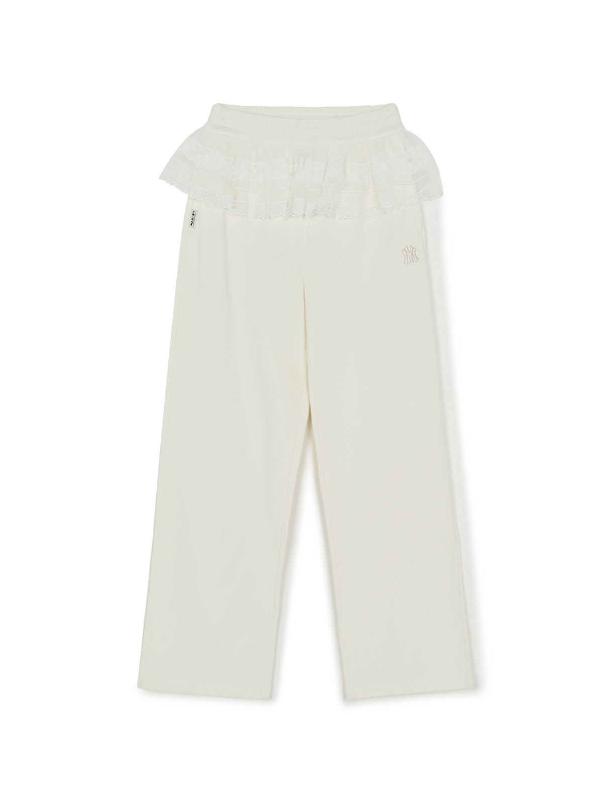 Mlb Women's Basic Lace Ruffle Semi Wide Pants