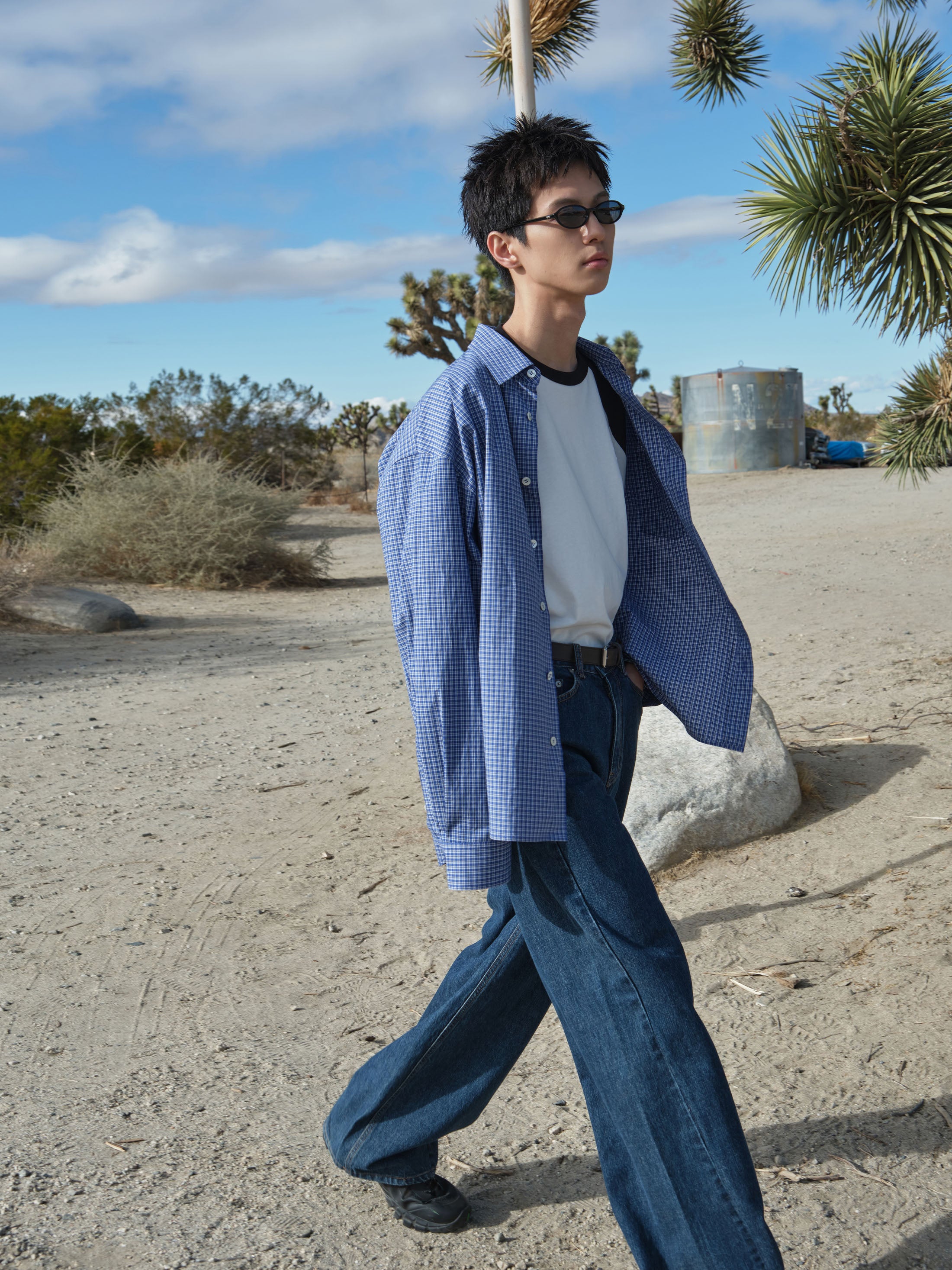 [Low Classic] Wide-Leg Jeans_Dark Blue