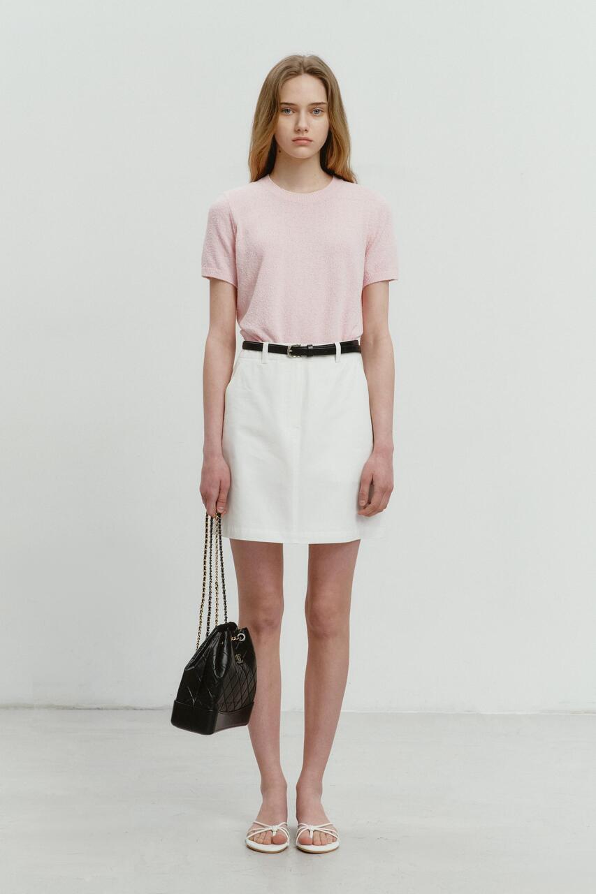 Dunst Summer Cotton Crew Neck Knit Soft Pink