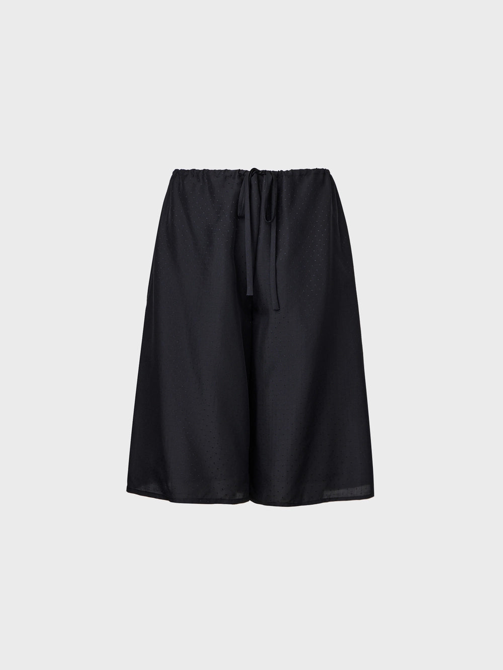 EENK Drawstring Waist Patterned Pants - Black