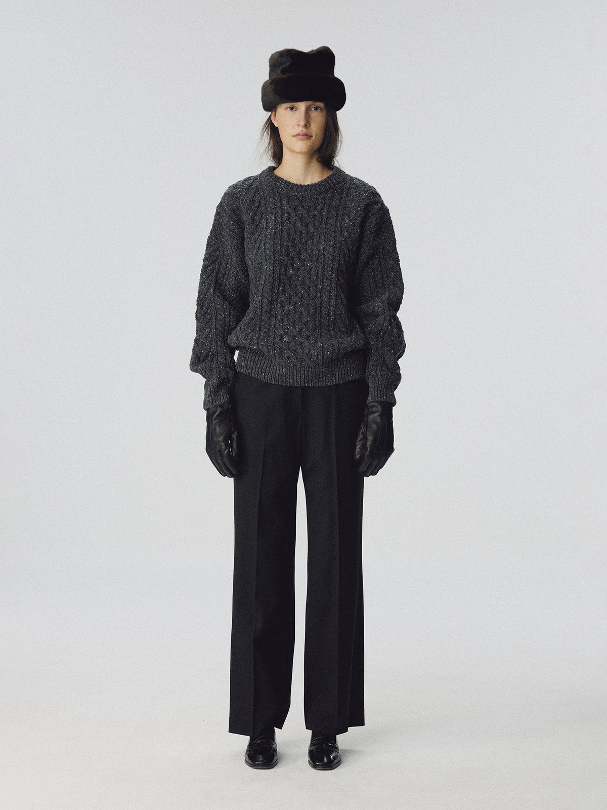 Nothing Written Petico cable knit pullover (Mixed charcoal)