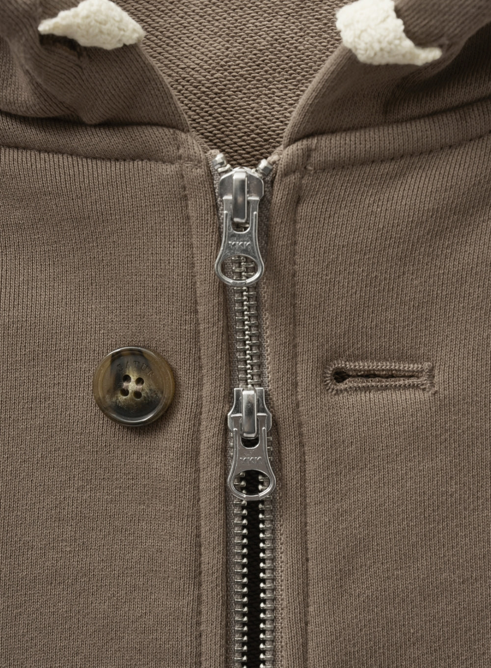 [satur] (W) Teo Cotton All Day Hood Zip-up - Brown