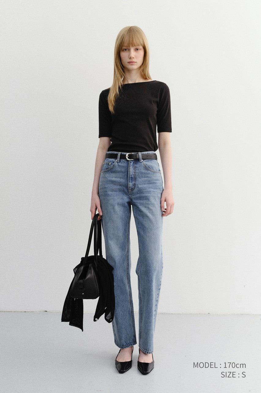 Dunst Essential Cropped Jeans Light Blue