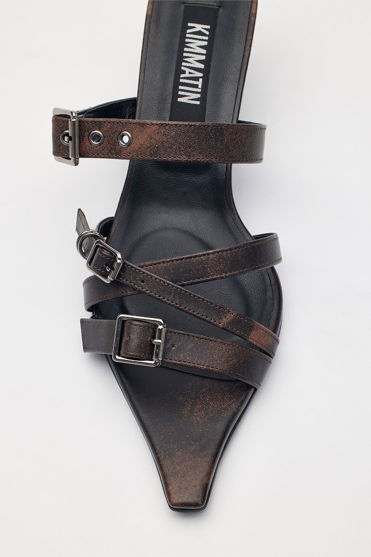 Matinkim Buckle Strap Sandal Heels IN Brown