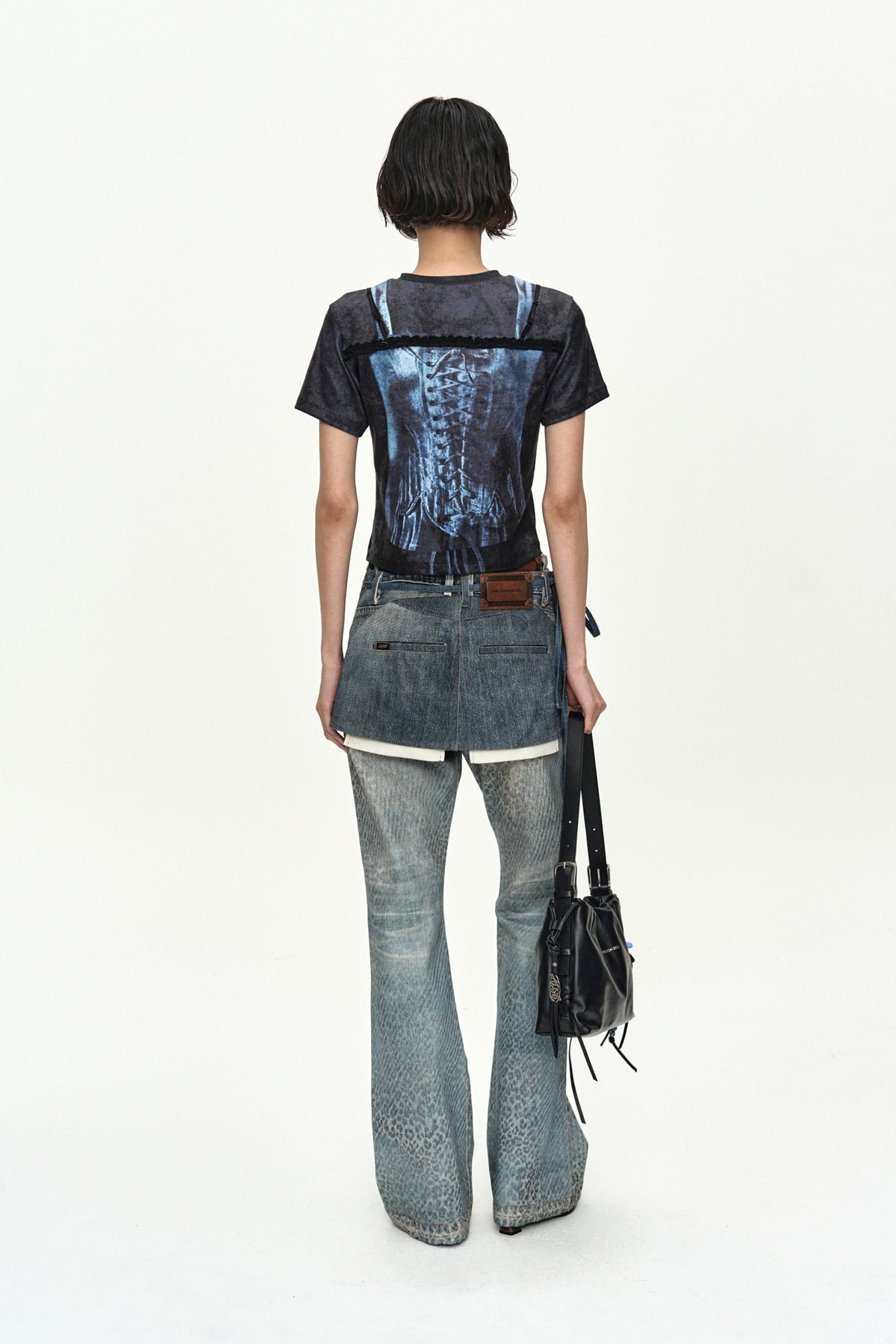 Andersson Bell Upside-Down Printed Wrap Skirt Blue)