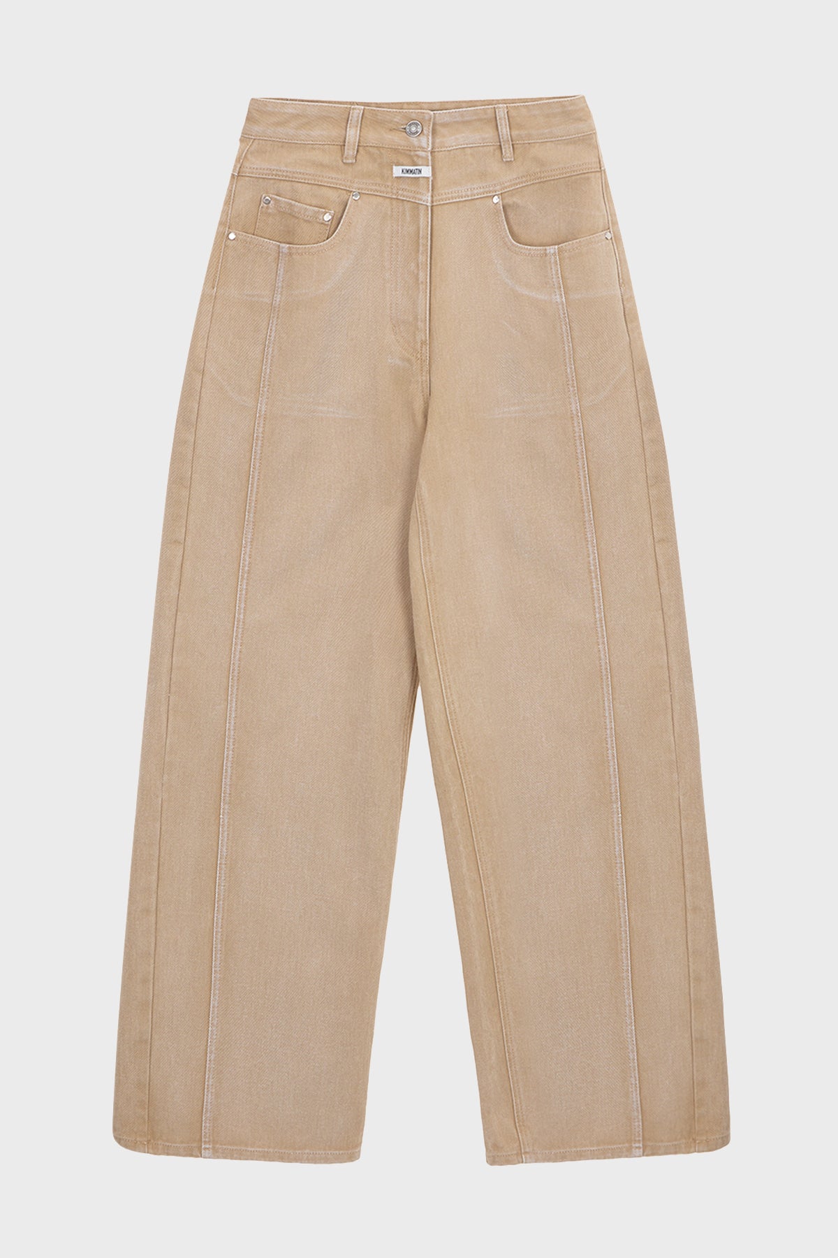 Matinkim Wide Color Denim Pants IN Beige