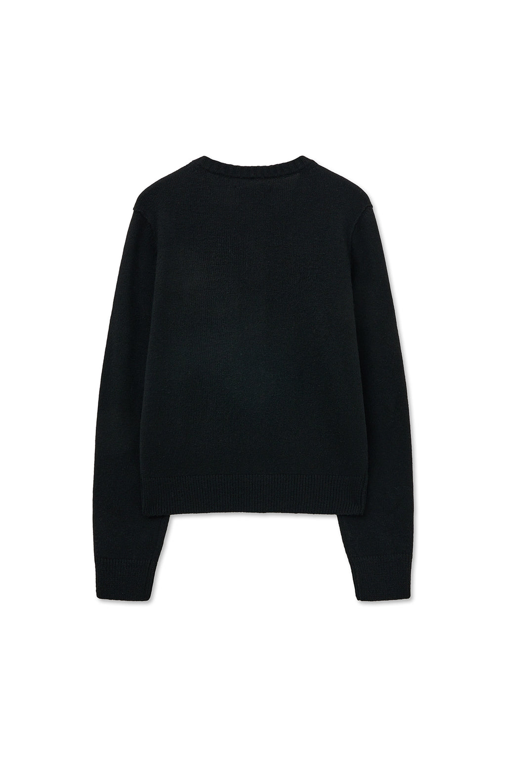 [matinkim] CASHMERE BLENDED ROUND KNIT CARDIGAN IN BLACK