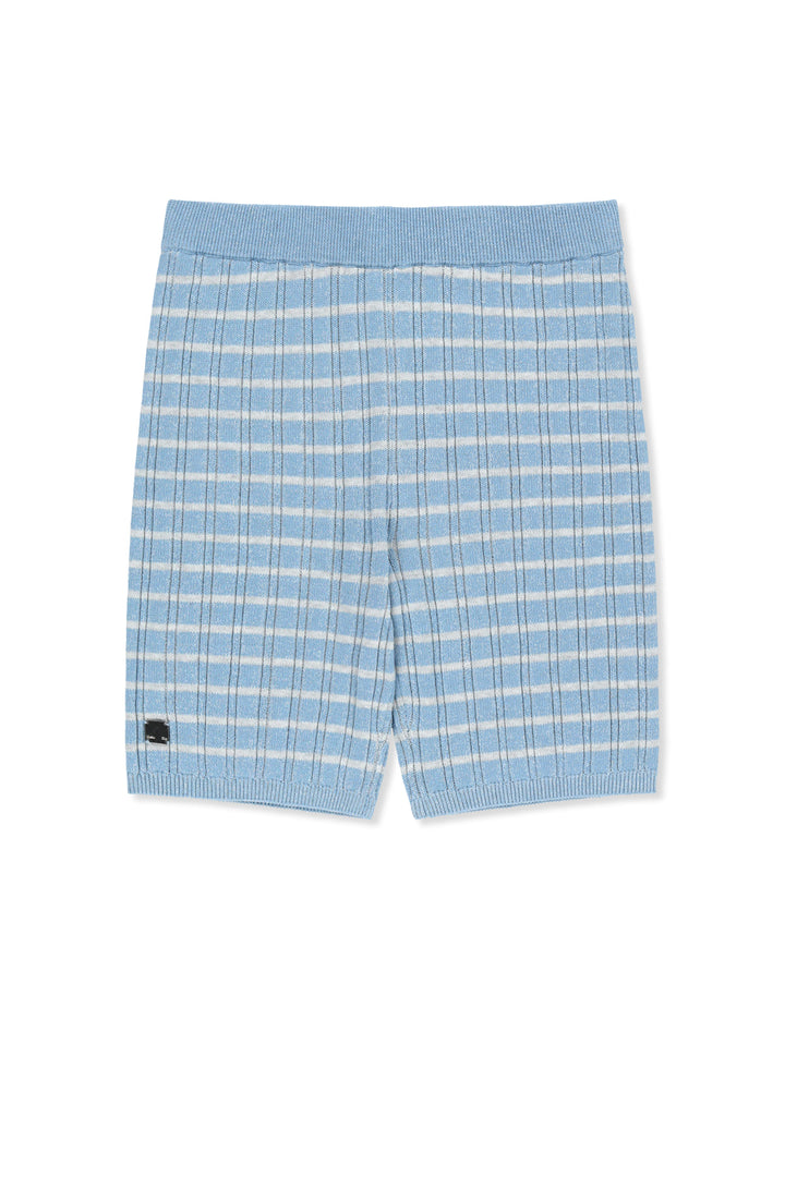 Matinkim Stripe Knit Shorts IN Light Blue